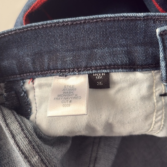 VERONICA BEARD Carolyn 10" Baby Boot Jeans Flare Crop Mid-Rise Stripe Size 25 - Picture 7 of 10